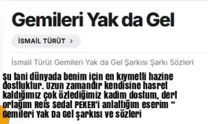  İsmail TÜRÜT - Gemileri Yak da Gel 